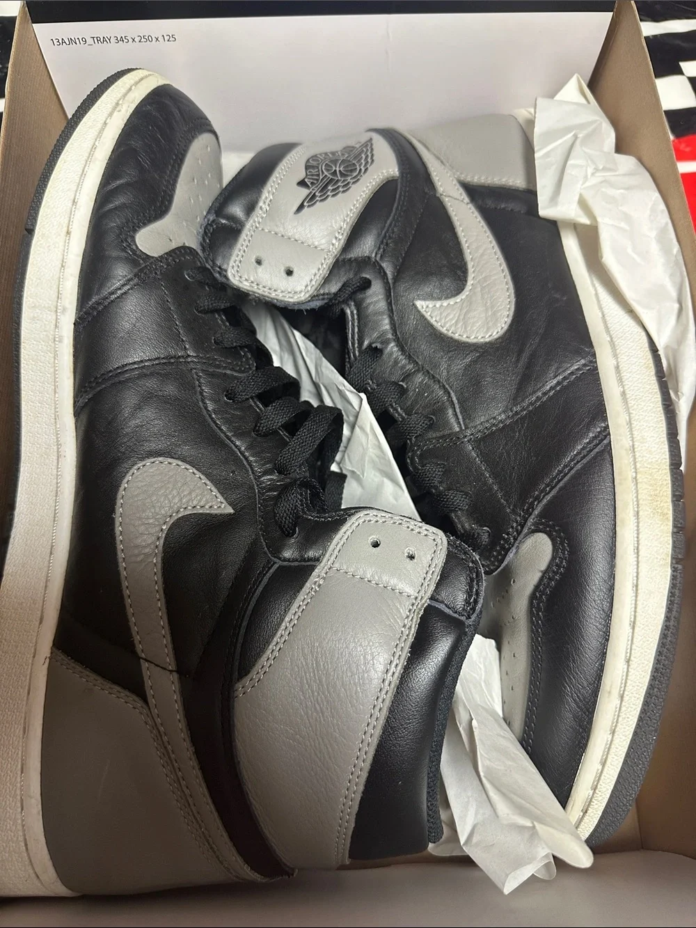 Air Jordan 1 High-Top Sneakers in Black & Gray